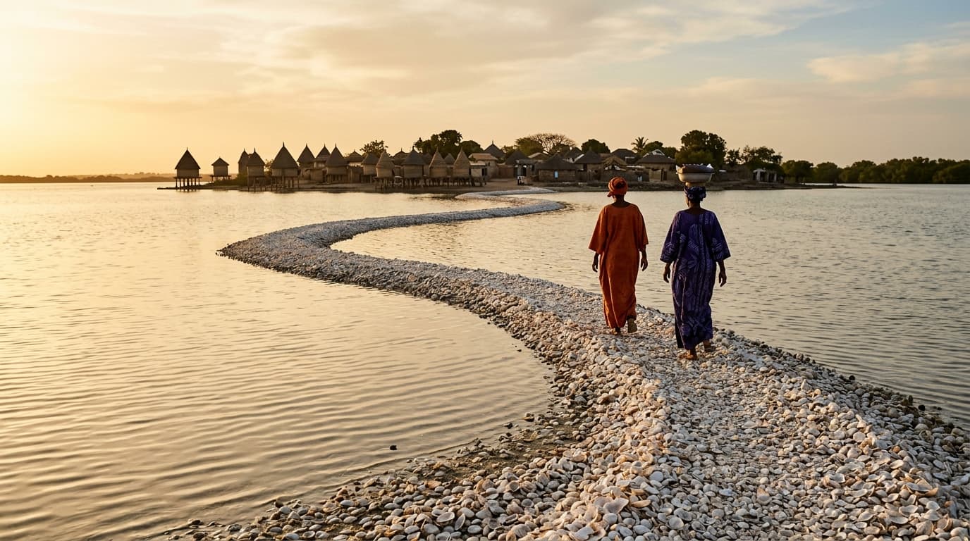 Les sentiers de sel : marcher vers l'Île de Fadiouth